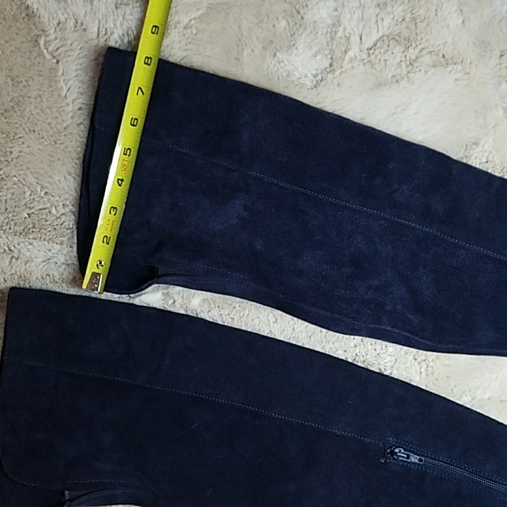 Primadonna Collection Platform Stiletto Thigh high OTK Boots Blue Suede ITALY - Picture 8 of 16